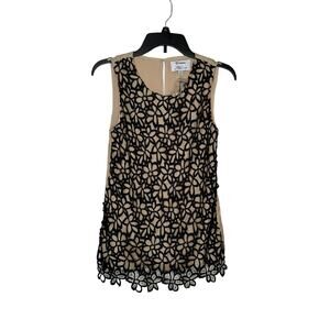 Neiman Marcus Women's Top Lela‎ Rose Floral Silk Blend Sleeveless Target XS NWOT